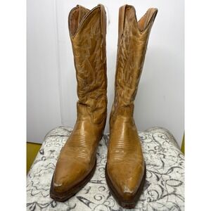Innovation Boots Mens Tan Leather Western Cowboy Boots Size 8 square Toe